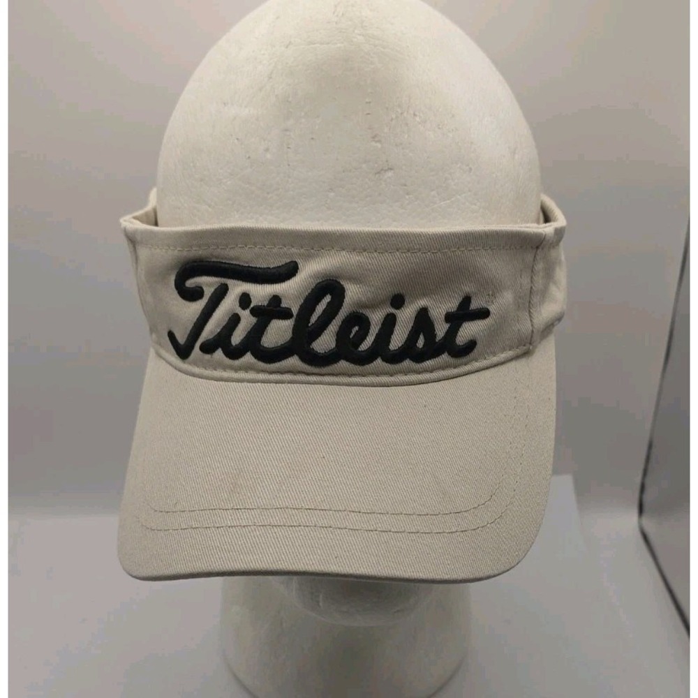 Titleist Beige Visor Strapback Golf PGA‎ Hat Cap Adult OSFA